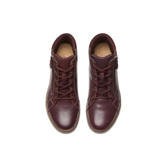 Clarks Womens Collection Caroline Park Leather Boots Wine Combi Size 7M NIB - Picture 2 of 6